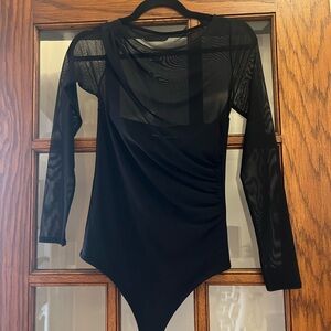 Abercrombie & Fitch Elegant Black Mesh Bodysuit